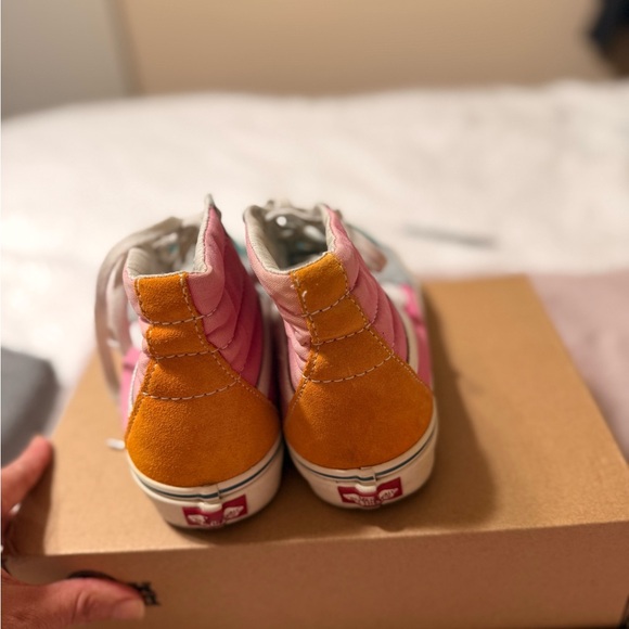 Vans Women's Teal, Pink, and Gray High-Top Sneakers - Picture 3 of 6